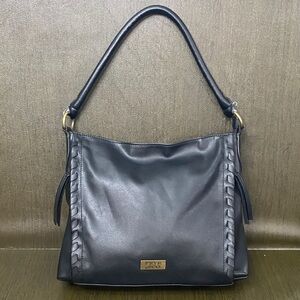 Frye & Co. Black Faux Leather Shoulder Bag, Purse, handbag